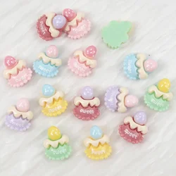 30PC Mini Strawberry Cake Sweet Resin Flat Back Naril Art Flatback DIY Resin Crafts Patch Hairpin Scrapbook Earring Accessories