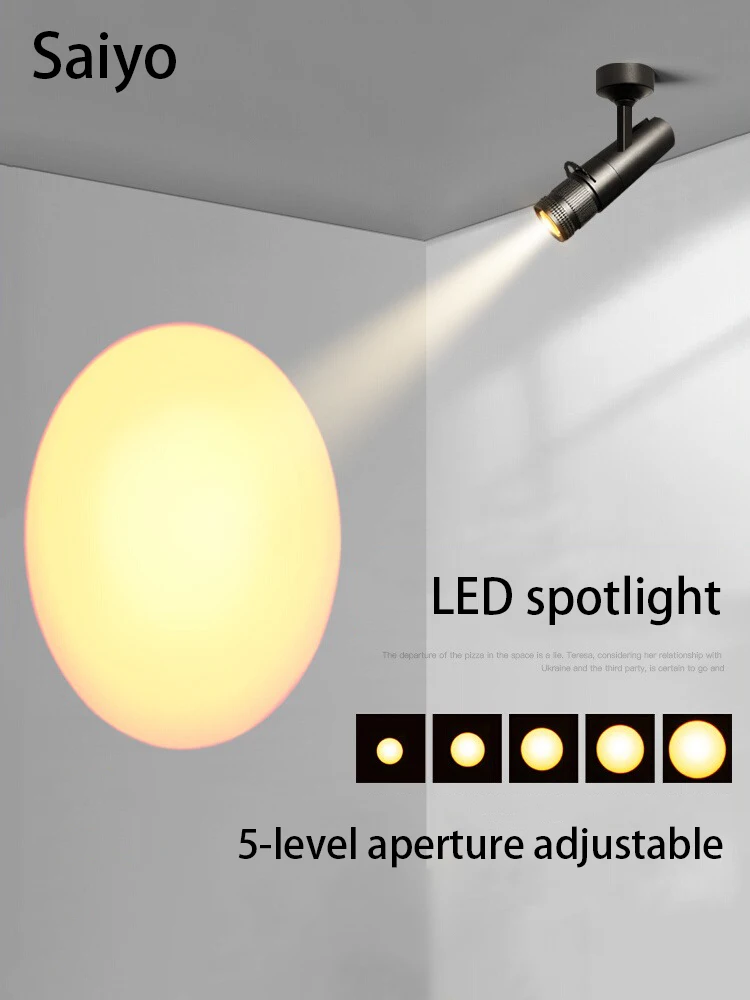 

Led Spotlights Adjustable Aperture Size Spot Light Small Beam Angle Atmosphere Track Lamp Commercial Stage Bar Restaurant Foco