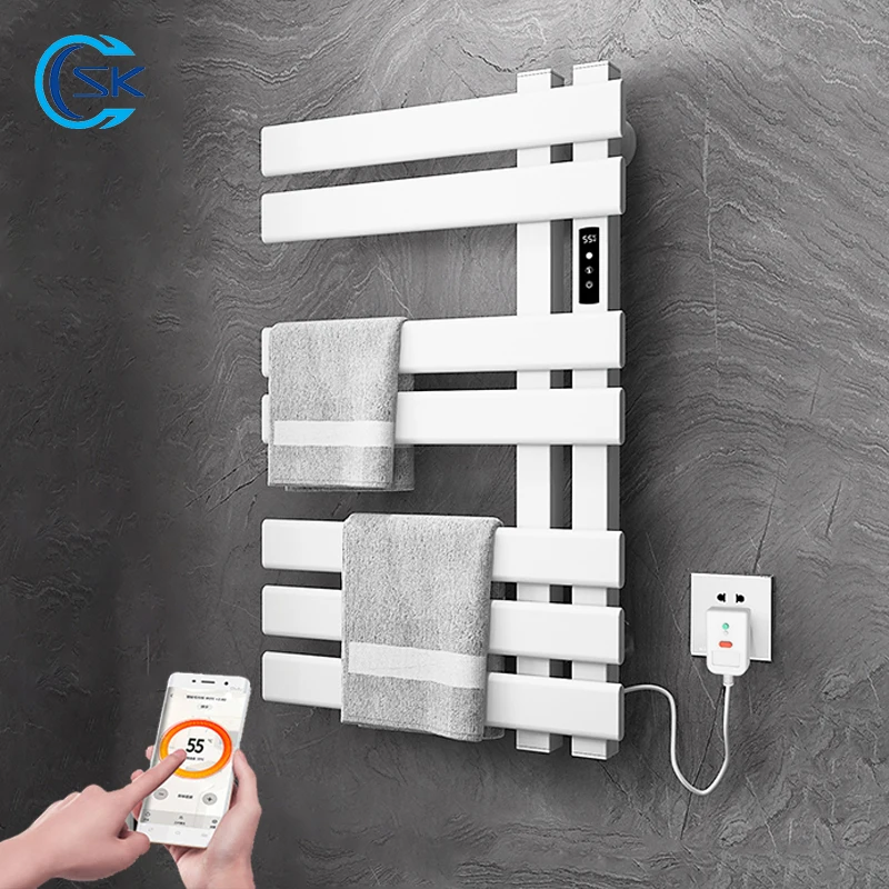 Bathroom Electric Towel Rail.Smart Towel Dryer.Bath Towel Radiator. Wifi Control Heated Towel Rack. Wall Mounted Towel Warmer.