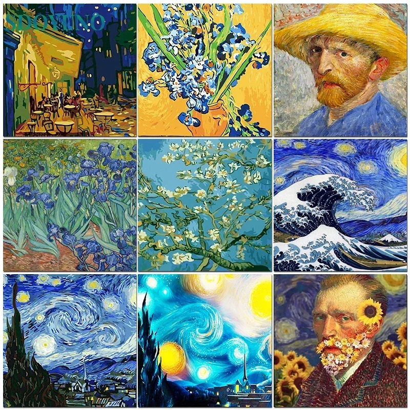 

453825 Paint By Numbers For Adults DIY Digital Painting Lanscape Van Gogh Flower By Numbers Kit Wall Art Handpainted Decor Gift