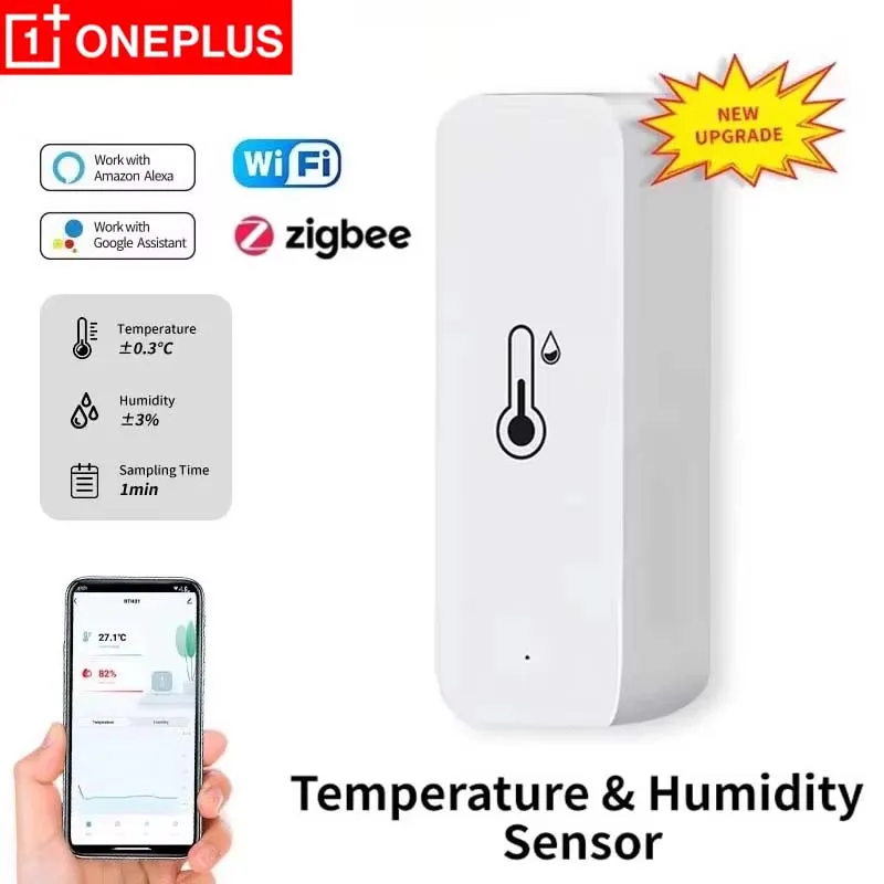 OnePlus Tuya Wifi/Zigbee Temperature&Humidity Sensor Indoor Thermometer Smart Life Control Home Work With Alexa Google Assistant