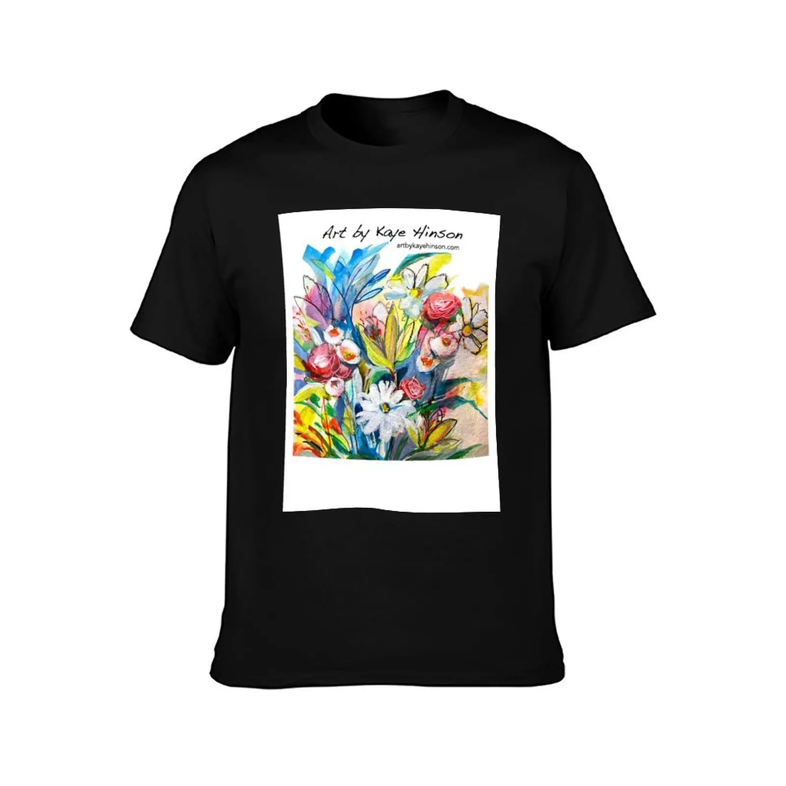 Art by Kaye Hinson T-Shirt, Summer Casual Cotton Tee, Oversized Streetwear Tops, Vintage Graphic Print, Loose Fit Short Sleeve