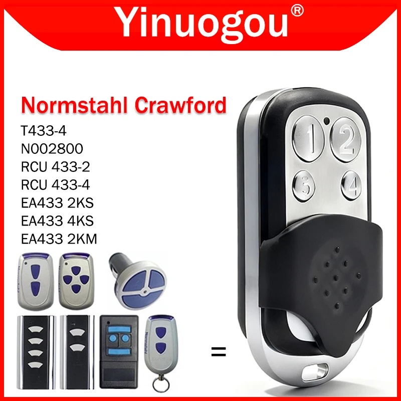 For Normstahl Crawford Standard Steel T433-4 EA433 2KS 4KS 2KM RCU 433 433-2K 433-4K N002800 Garage Door Remote Control 433MHz