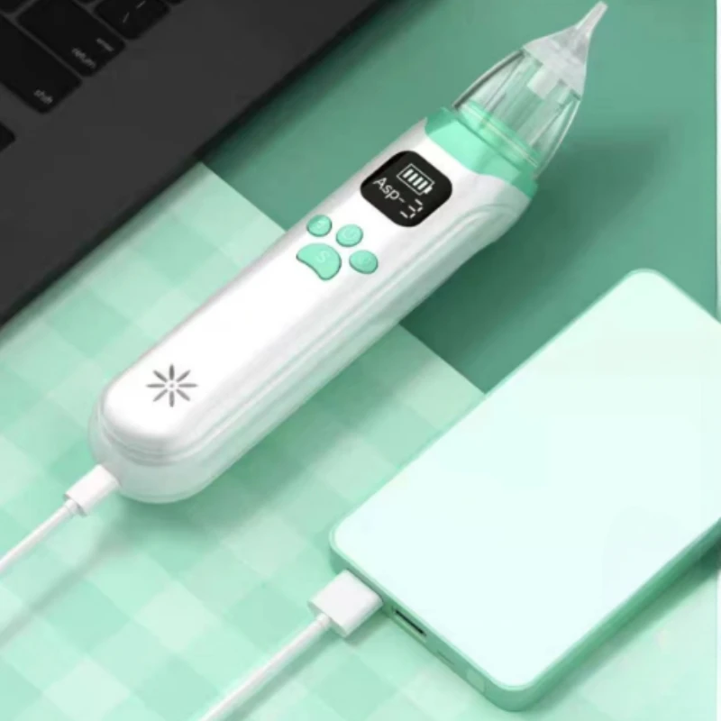 BE79: Electric Baby Nasal Aspirator, Rechargeable Nose Cleaner with Built-In Music & Night Light, Infant Nose Booger Sucker,