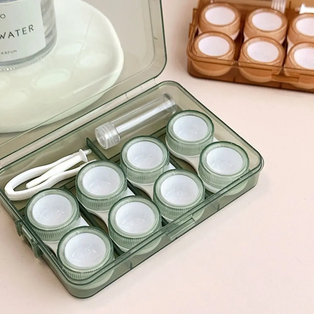 Portable Cute Contact Lense Case Solid Color Small Contact Lenses Box Candy Color High-capacity Invisible Care Box Women