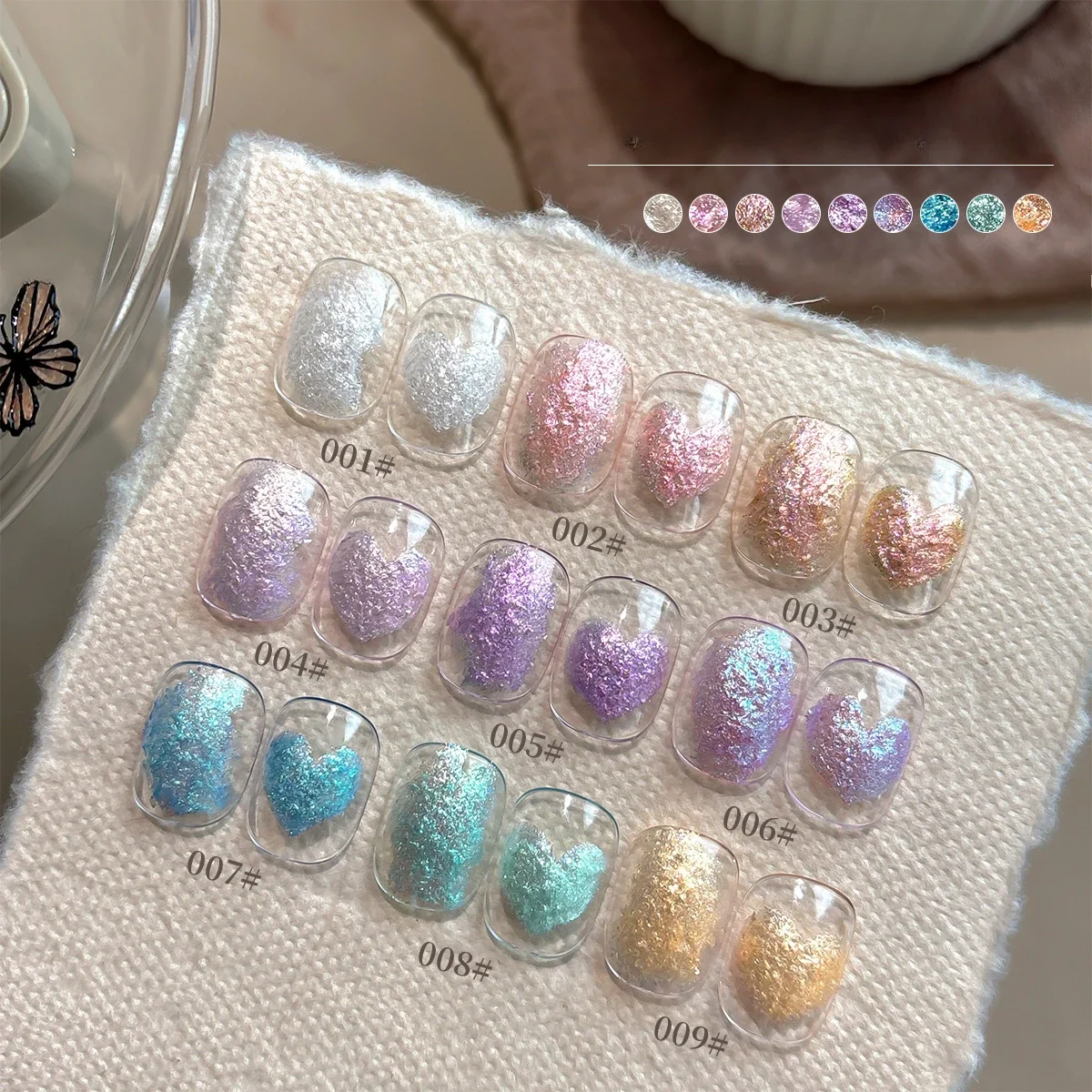 9 kolorów Nail Art Aurora Fairy Powder Cream Spring Summer For Professional Manicure Design Decorations Pigment Nail Texture Gel