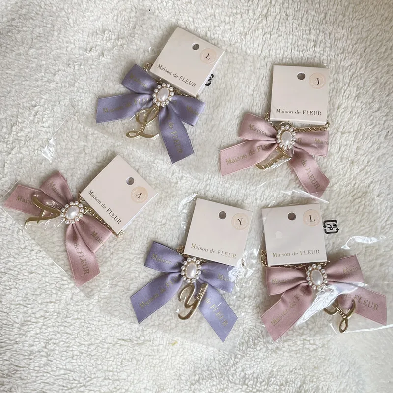 

Брелок для японской девушки, романтические жемчужные бусины, цветок, маленький бант, орнамент, подвеска, сумка, аксессуары, женская милая подвесная сумка