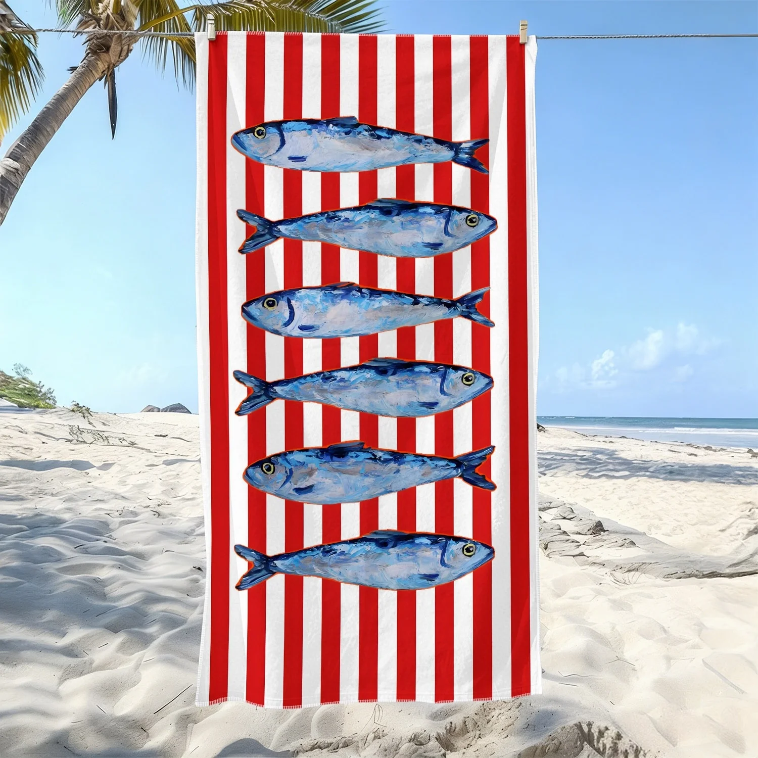1PC Cute Print Beach Towels Suitable for yoga, swimming, camping, big bath towels, essential travel accessories