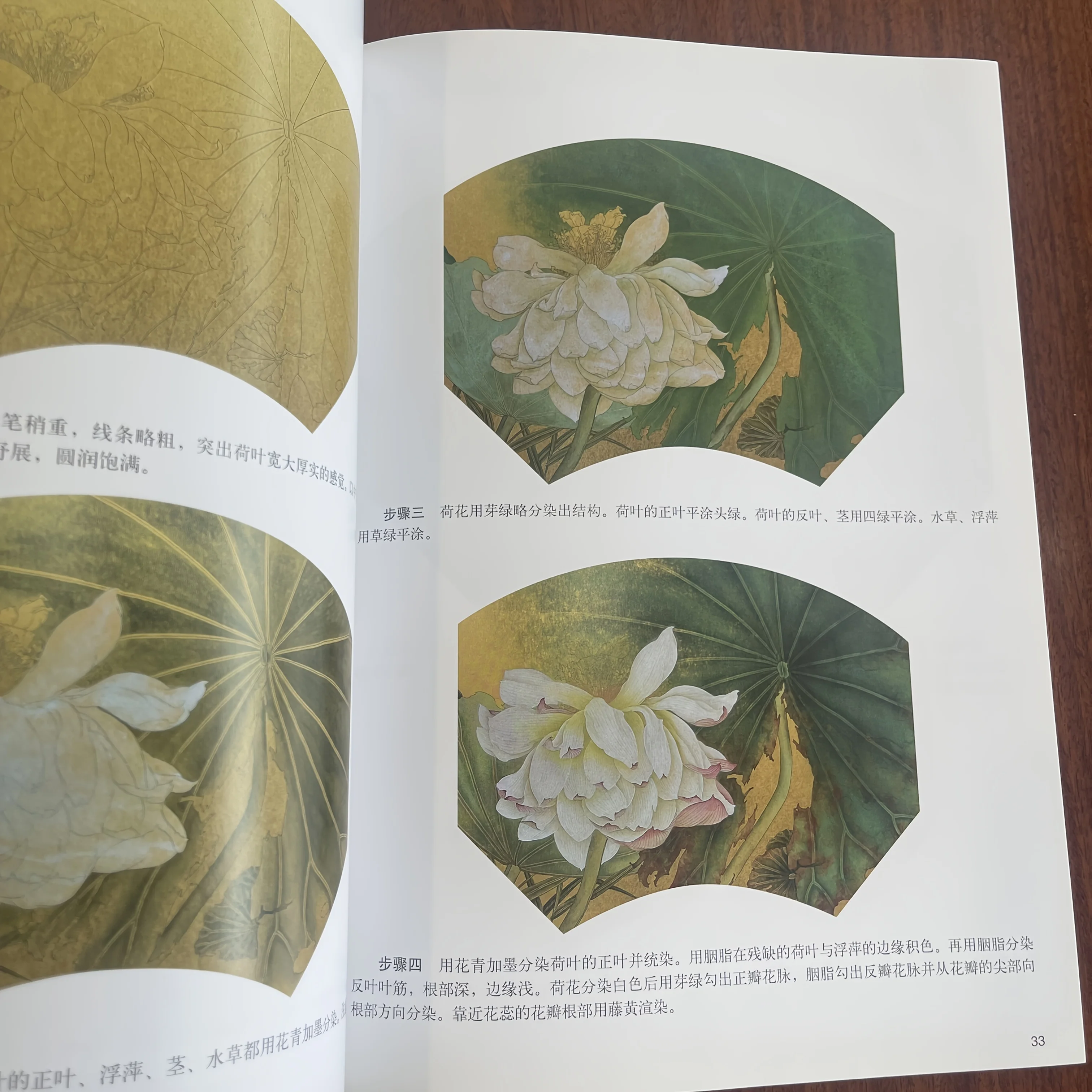 Lotus Coloring Methods: Gongbi Water Flower Painting with Layering Tutorials