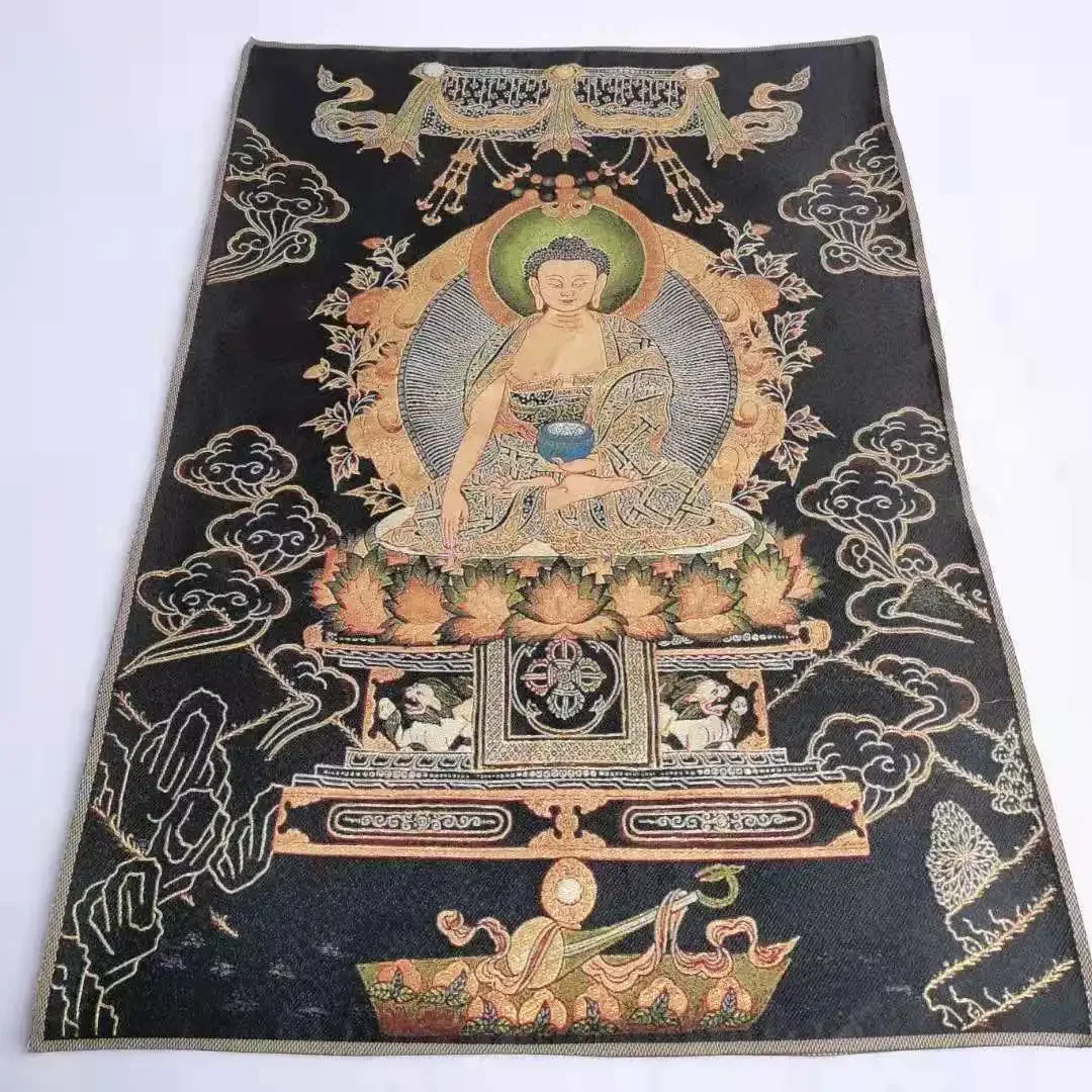 Tibet Tibetan Cloth Silk Buddhism Buddha Tathagata Tangka Thangka Mural Painting