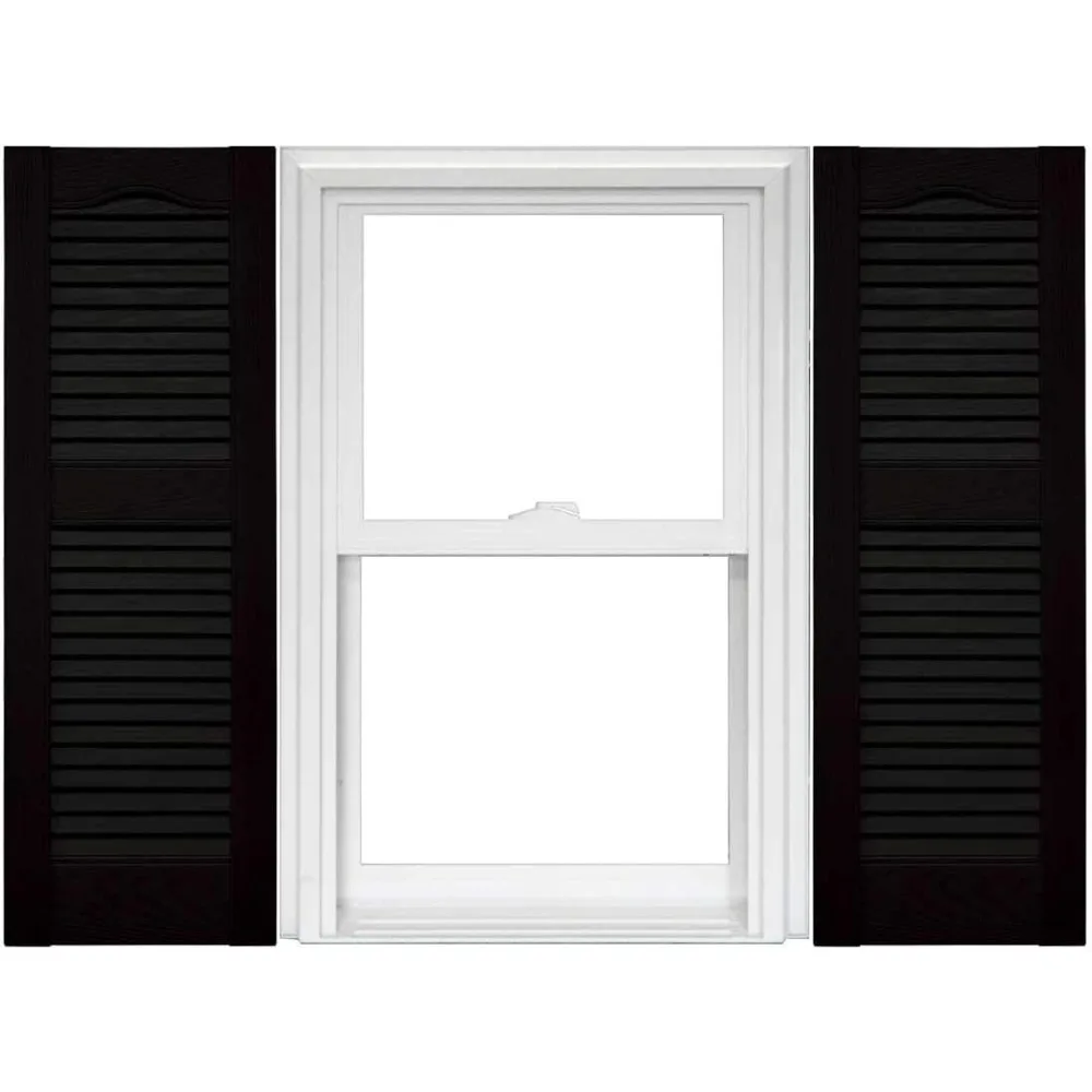 Open Louver Vinyl Shutters (1 Pair) - 14.5 x 80