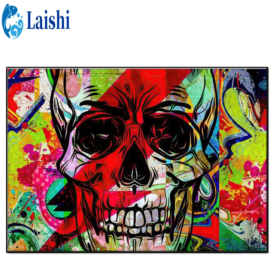 5D DIY Doodle skull Diamond Painting Cross Stitch Kit Full Drill Embroidery Mosaic Picture Of Rhinestones Gift Home Decoration