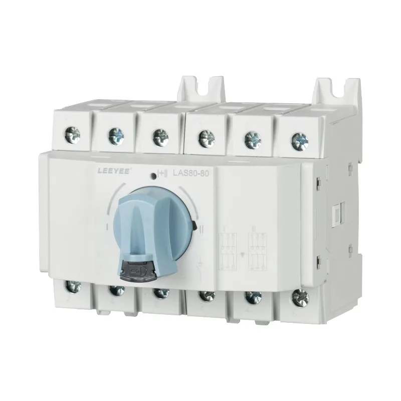 AC Disconnector Switch LAS80 80A 800V Isolation on OFF Switch Isolator Rail Mounting