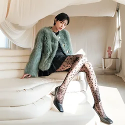 Women Summer Thin Transparent Silky Pantyhose Gothic Sexy Vintage Leopard Animal Pattern Sheer Tights Seamless Stockings