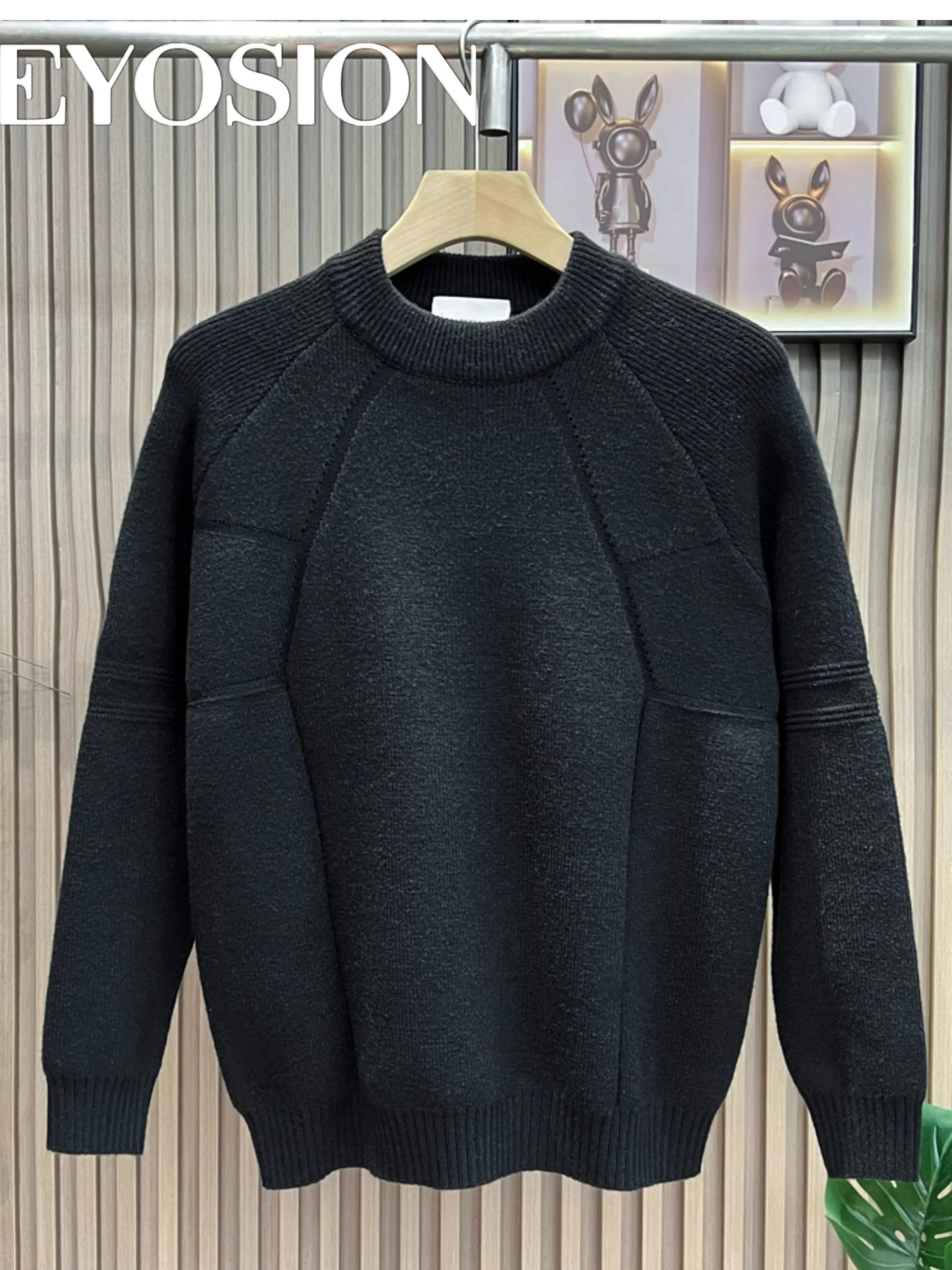 ラウンドネックベーシックニットセーターメンズカジュアルソリッドカラー高品質ボトリングシャツ秋冬韓国スタイルプルオーバー