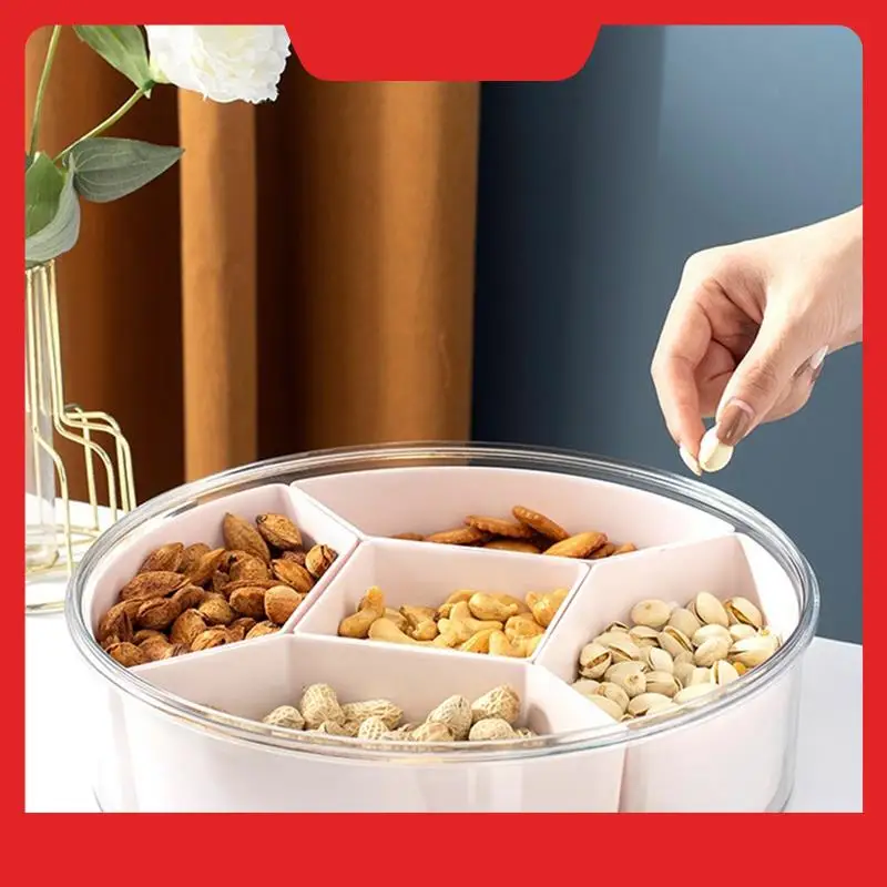 

Multigrid Candy Tray With Lid Divided-Grid Dried Fruit Storage Box Candy Table Snacks Melon Seeds Fruit Plate Durable B