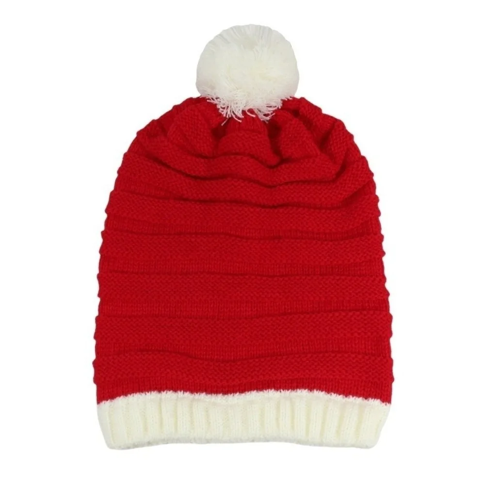 All-match Santa Claus Christmas Knitted Hat Green Red Warm Santa Beanie Hat Korean Style Woolen Hat Striped Hat Winter/Autumn