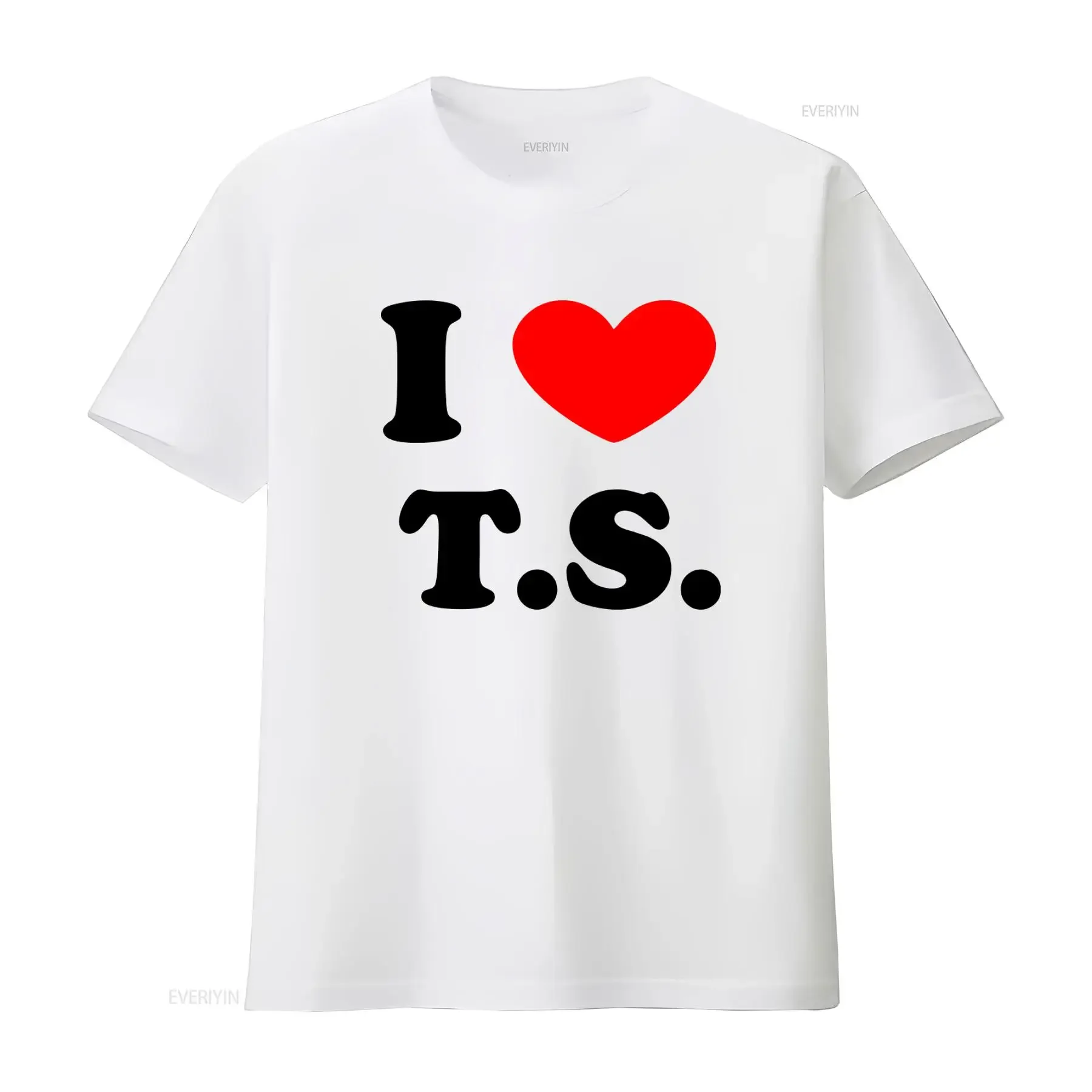 I Heart Love T S Swift Cute Concert White Basic Men's Shirt vintage Washed Breathable homme Top For Everyday Wear