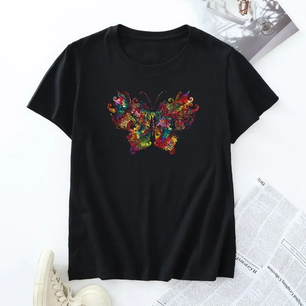 100% Cotton Plus Size Tees Women Summer T-shirt 2024 Female T Shirts Fashion Woman Tops Women's Short Sleeve Tshirt Clothing