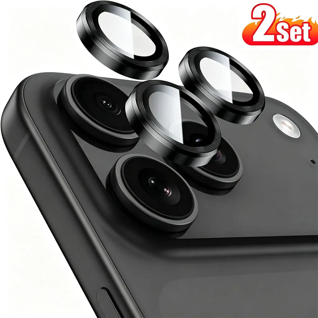 2 Sets mit je 6 Metall-Linsenschutzringen und Schutzfolie für iPhone 18 Pro Max und iPhone 17 Pro Max – ultradünne, stoßfeste Schutzfolie für die Kamera. – Detail 2