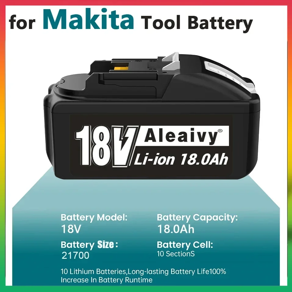 

For Makita 18V Batteries 12Ah 18Ah Lithium Battery Compatible For Makita BL1830 BL150B BL1860B Hammer Drill Power Tools Battery