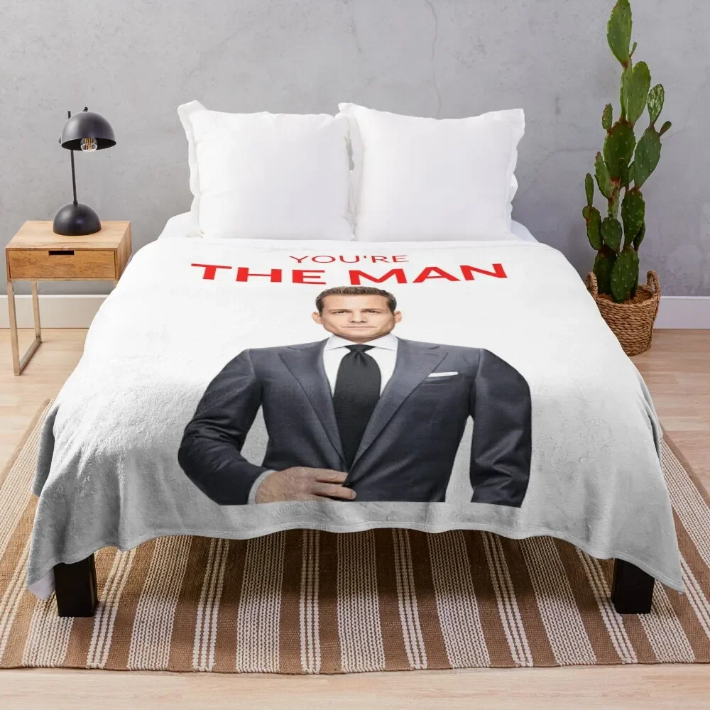 Suits Harvey Specter 'You're the man' Merch Throw Blanket Cute Plaid Blankets For Sofas Soft Plush Plaid Luxury Blankets