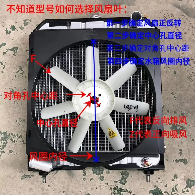 Universal Tractor Fan Blades And Water Tank Radiator For Large Medium Small Agricultural Vehicles Machinery Accessories