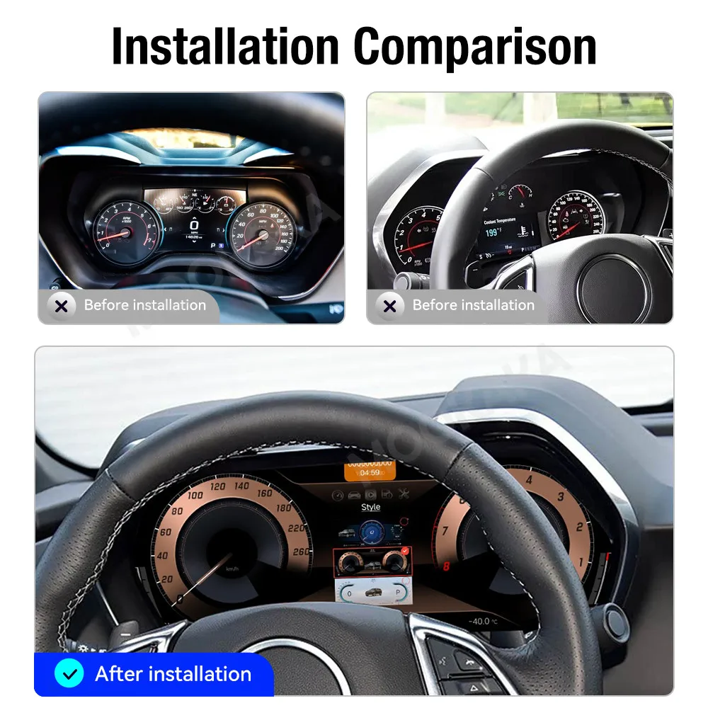 Car Digital Cluster For Chevrolet Camaro 2016-2023 Instrument Dashboard Meter Virtual Cockpit Speedometer Carplay Android Auto