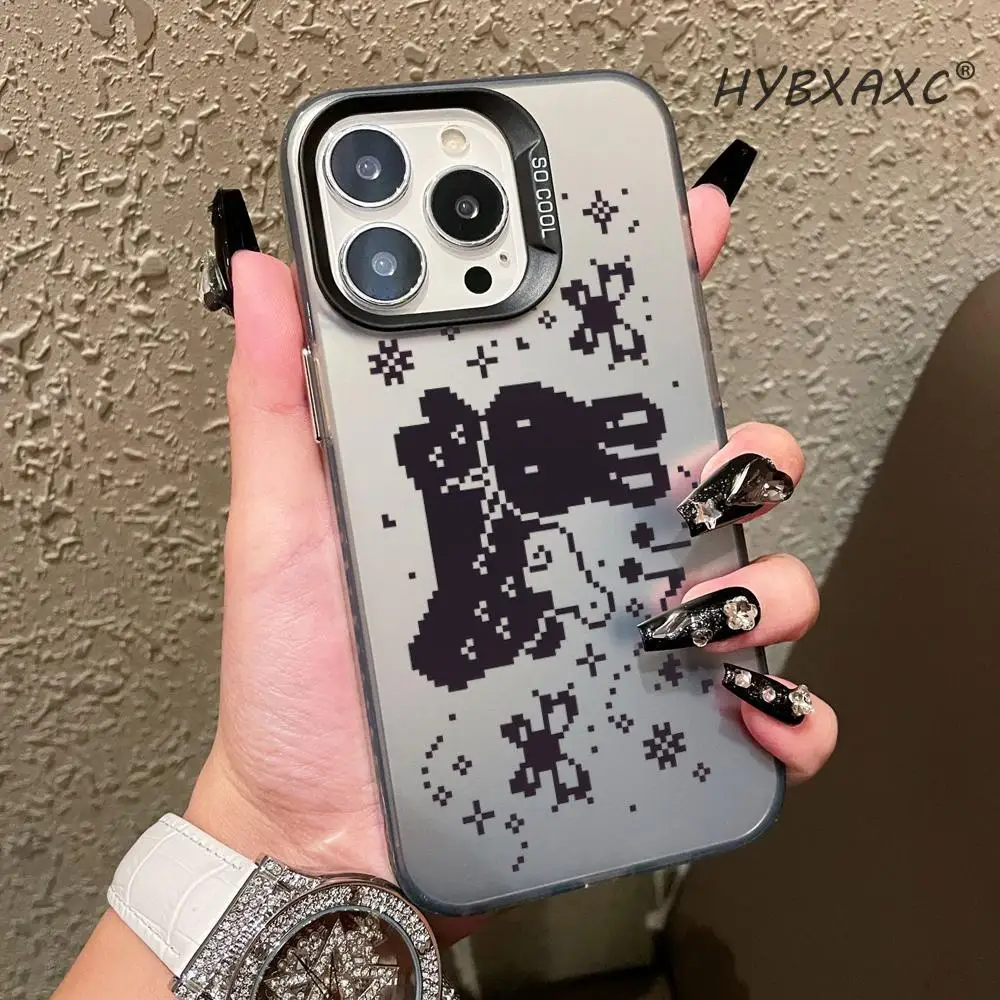 

Korean Ins Pixel Rabbit Angel Wings Phone Case For iPhone 17 Air 16 Pro Max 15 14 Plus 13 12 11 Shockproof Silicone Back Cover