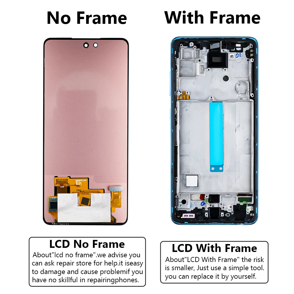 A52 Super AMOLED Display Screen For Samsung Galaxy A52 4G A525F A525M/DS Lcd Display Digital Touch Screen With Frame Replacement