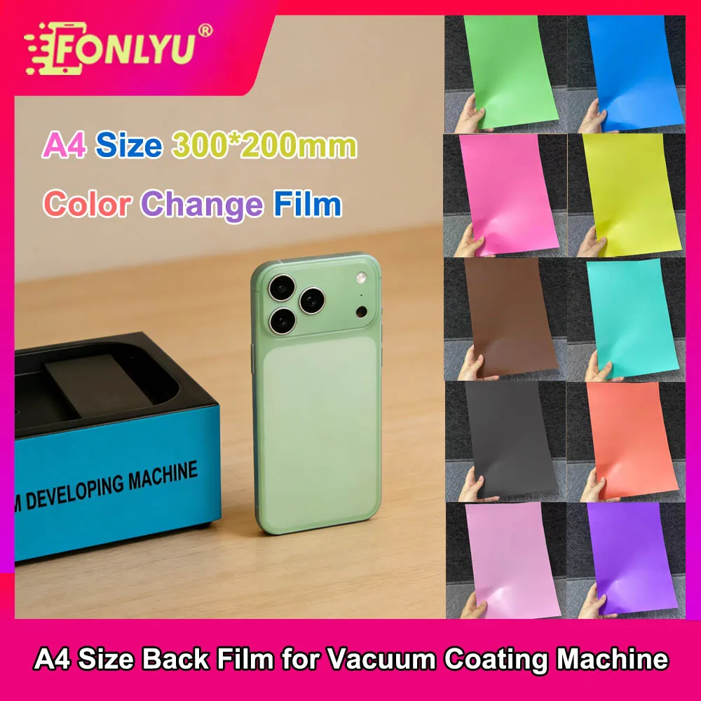 

FONLYU A4 Phone Back Skin Cover Color Changing Film for Vacuum Wrapping Machine Material for iPhone 17 16 15 14 13 12 Pro max
