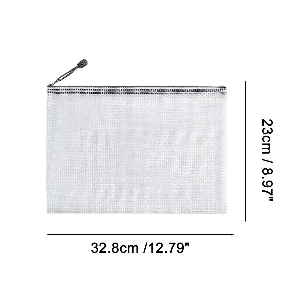 ถุงตาข่ายใสแบบมีซิป 10 ชิ้น ขนาด A4 สำหรับเก็บเอกสาร มาตรฐานการจัดเก็บอเนกประสงค์ ถุงตาข่ายซิป ขนาด A4/A5 อุปกรณ์สำนักงาน