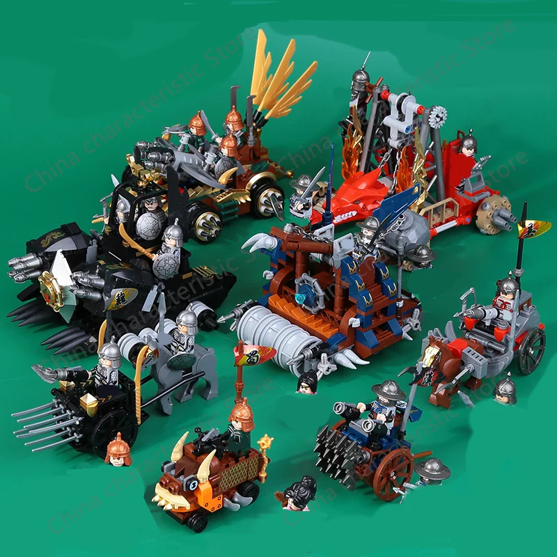 

Courage Of The Three Kingdoms Ancient Soldiers chariot Hero Mini Dolls Figures Building Blocks Bricks Toy For Children's Gifts