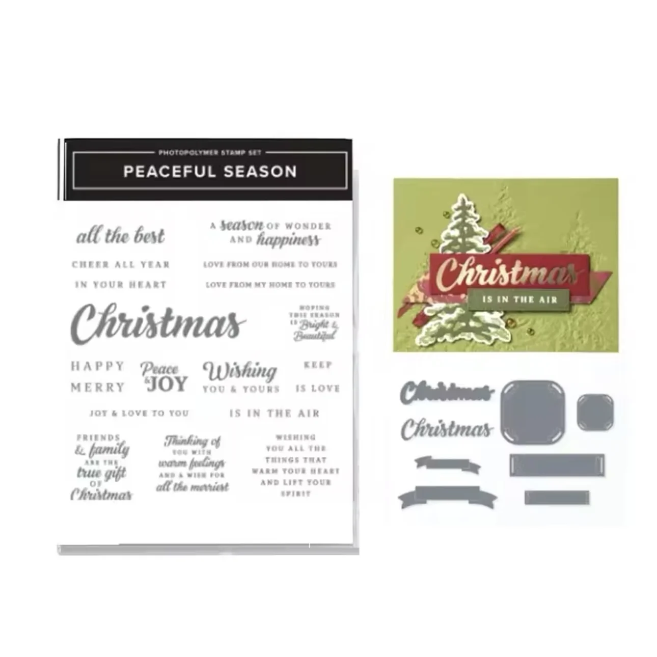 Peaceful Season New Arrival Clear Stamp and Metal Cutting Dies for DIY Craft Scrapbooking