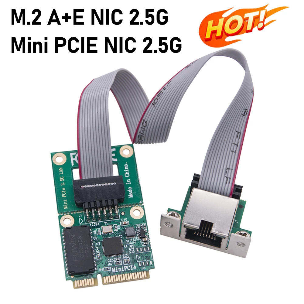 

Mini PCIE Network Card 2.5G/1000/100Mbps M2 RJ45 PCIE Bus Network Card RTL8125BG Chip Gigabit Ethernet Card Adapter Mini PCIE