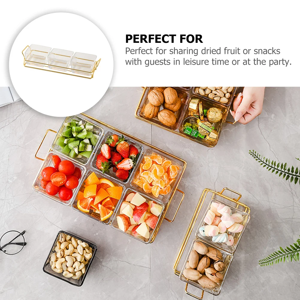 

1Set Household Fruit Tray Multi-Function Snack Plate Party Portable Reusable Transparent Dessert Tray Candy Nut Storage