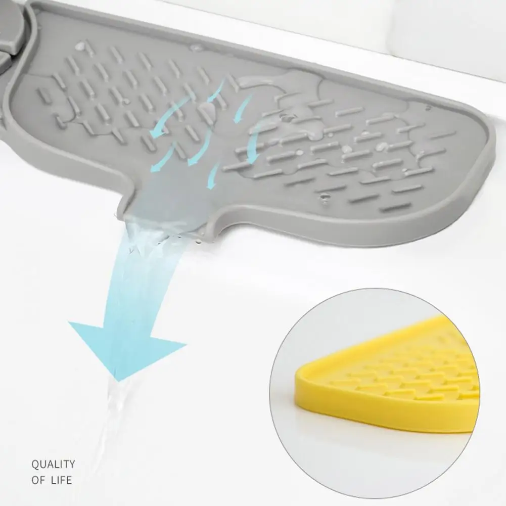 Quick-drying Countertop Mat Reusable Silicone Faucet Mat Reusable Silicone Drain Pad Splash Mat for Quick-drying Stain-resistant