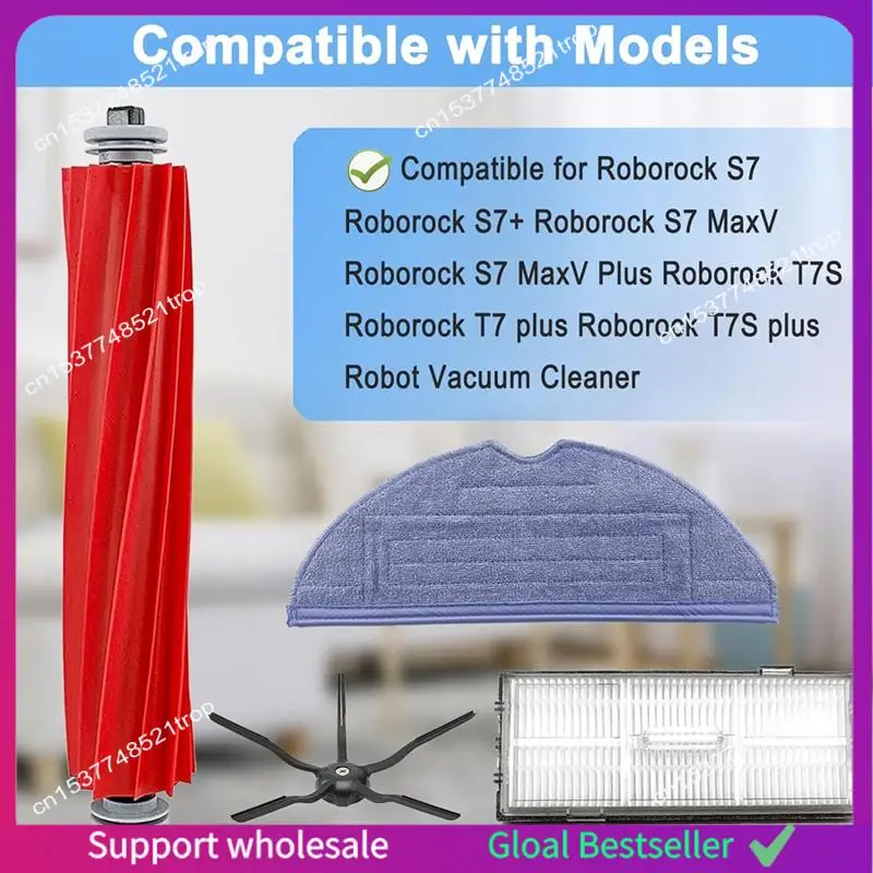 

A38M Accessories Kit For Roborock S7,S7+,S7 Maxv,S7 Maxv Plus,T7S,T7 Plus,T7S Plus Robot Vacuum Roller Side Brush Filter Mop