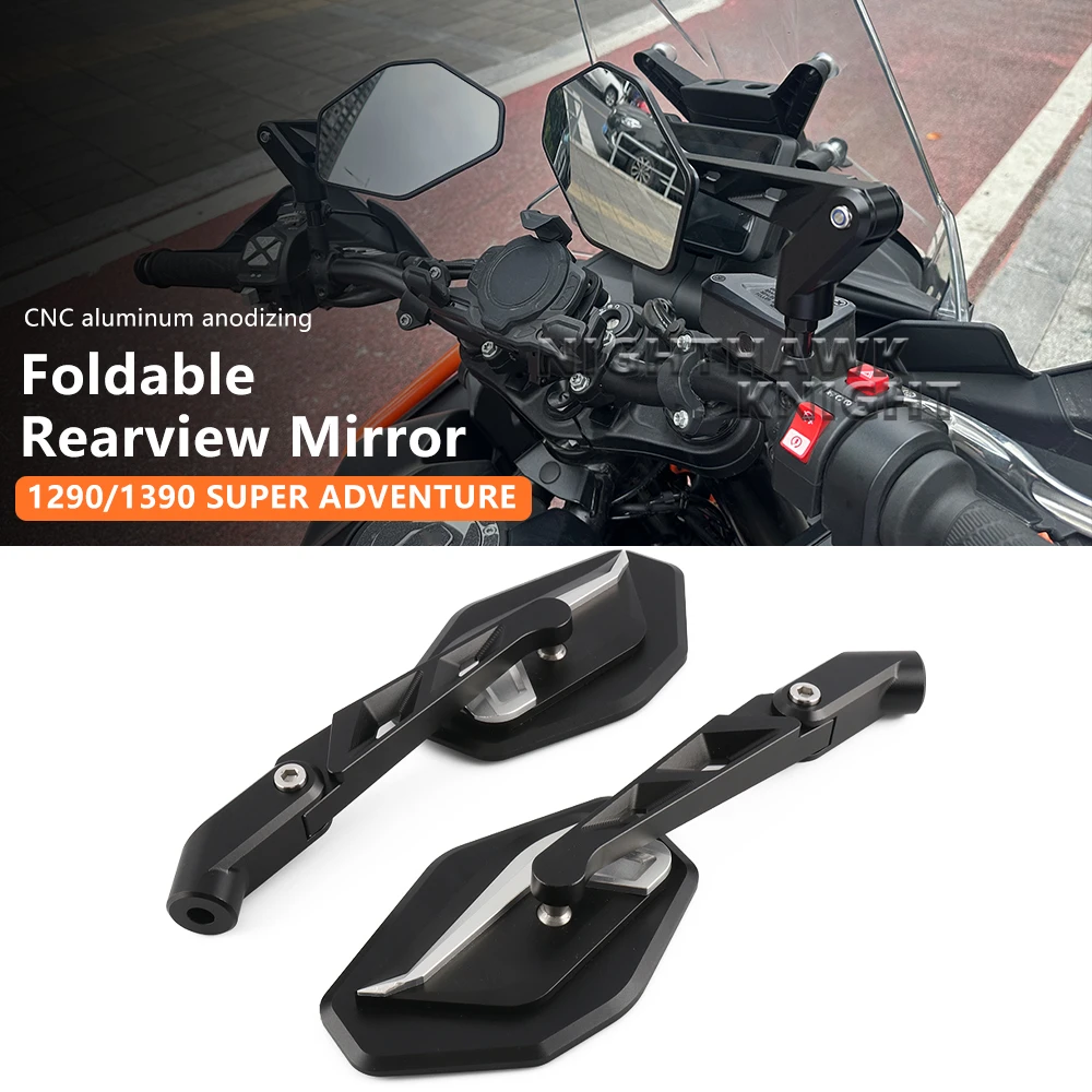 For 1290 Super Adventure R S GT 1390 Super Adventure R/S Motorcycle Adjustable Rearview Mirror CNC Aluminum Foldable Side Mirror