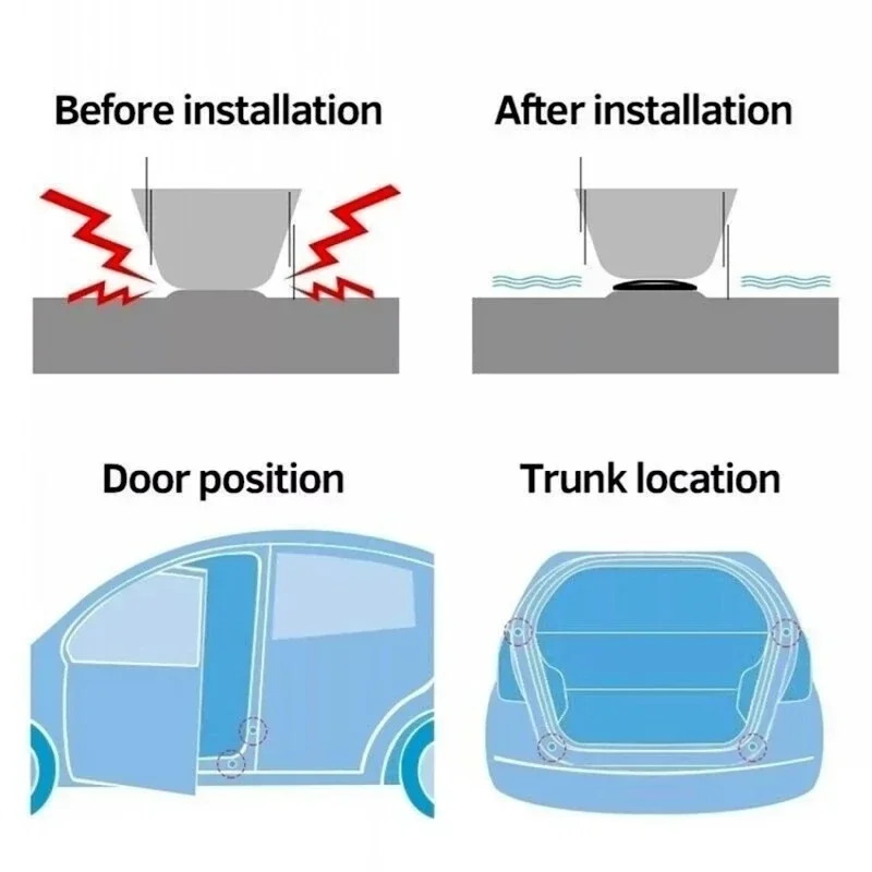 10-20 stücke Auto Tür Silikon Anti Shock Pad Universal Stamm Schalldämmung Verdickung Kissen Aufkleber Anti Scratch dichtungen – Detail 8