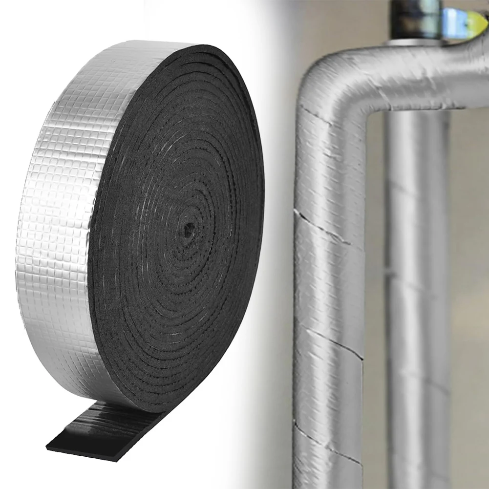 10M Self-adhesive Foam Pipe Insulation Wrap Tape For Water Pipe Air-conditioning Aluminum Foil Insulation Sleeve 