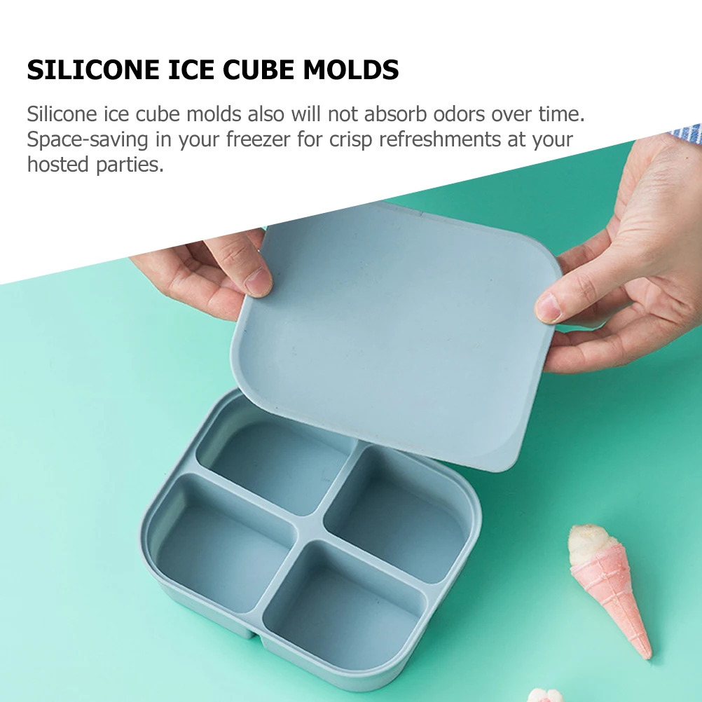 

2 Pcs Tray Ice Grid Complementary Food Box Child Mold Silica Gel Silicone Container