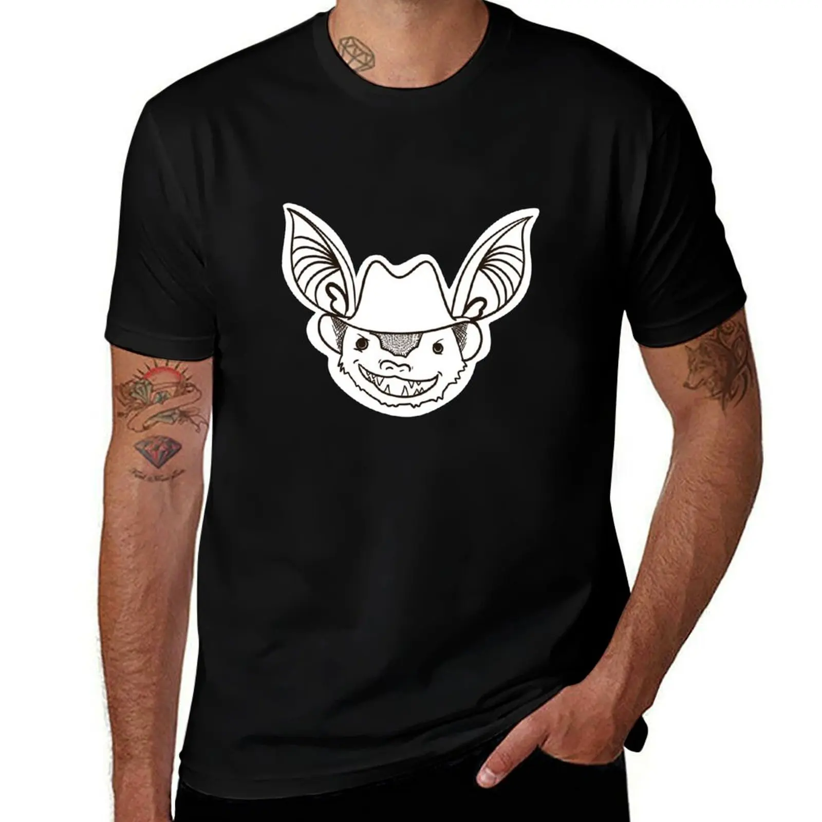 

Big Brown Bat in Hats outline T-Shirt basketball graphic tees cotton man t-shirts blanks funny t shirts men