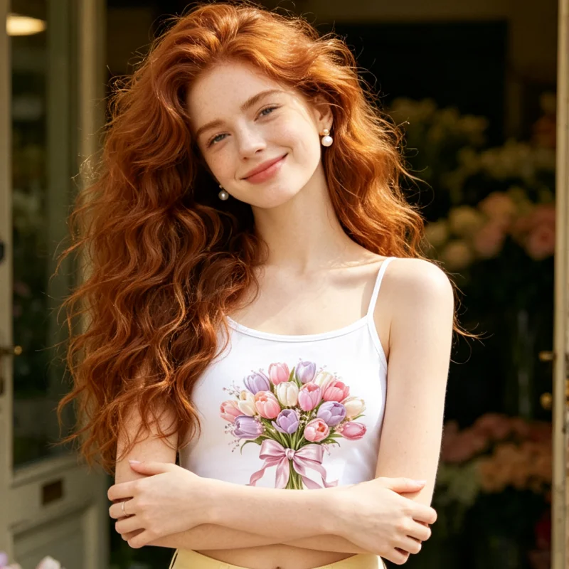 Vintage Y2k Style Women's Clothes Crop Tops Print Graphics Summer Flower Sweet Girls Slim Tank Tops Gothic Punk Sleeveless Vest