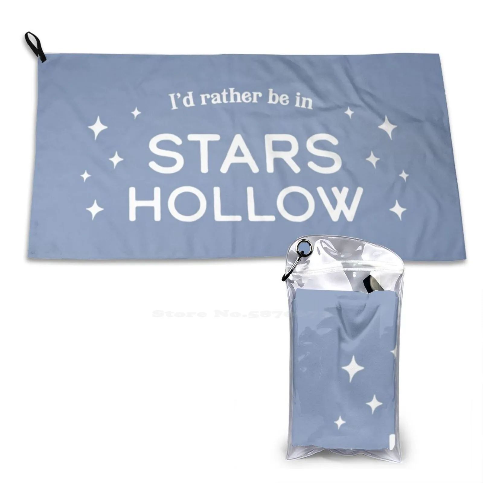 I'D Rather Be In Stars Hollow Soft Towel Quick Dry Beach Towel Id Rather Be Stars Hollow Cute Fall Gilmore Blue Lorelai Rory Tv