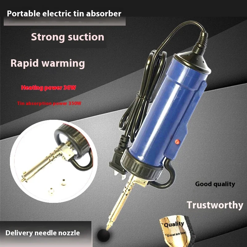 220V Electric Solder Sucker Vacuum +1 Needle For One-Handed Use And Reliable Suction,Designed for extended use Tin Removal Work