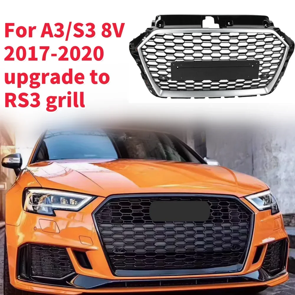 

Racing Grills Front Hood Grille Car Front Bumper Grill Center Grille for RS3 Grill for A3/S3 8V 2017-2020