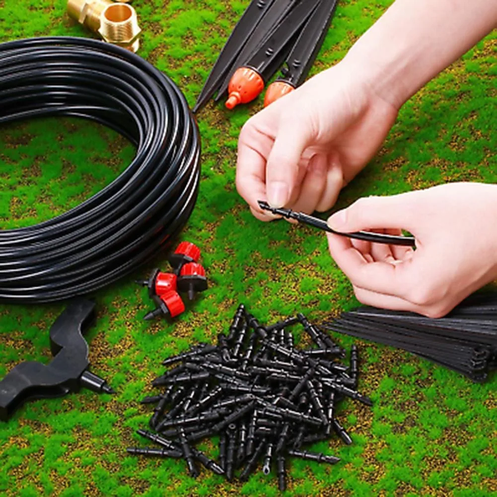 Fitting Connectors Replacement Set Spare Straight Barbed Watering Accessories Adapter Attachment Black Drip Joints 1/4 Inch