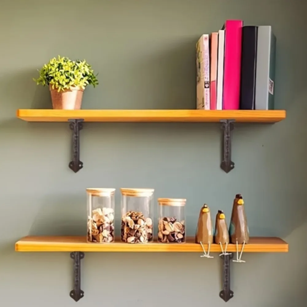 Nordic retro thick iron cast iron triangular support frame, wall load-bearing storage, fixed bracket, layer board decoration