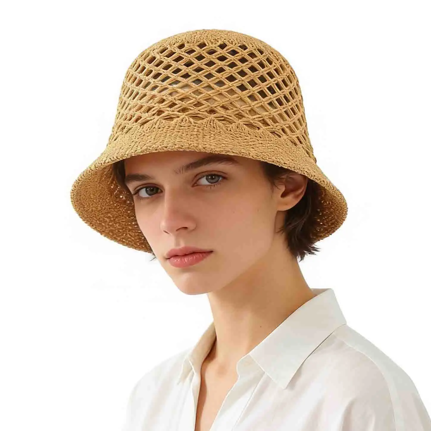 5 Colors Women Summer New Bucket Hat Hollow Out Crochet Fisherman Hat Fashion Solid Holiday Sun Hat Basin Hat Panama Hats Female